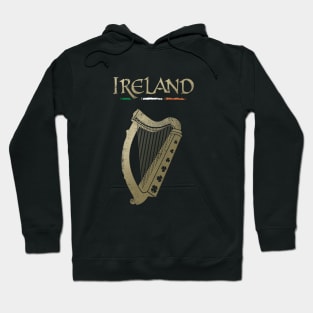 Ireland flag and harp with clovers Hoodie